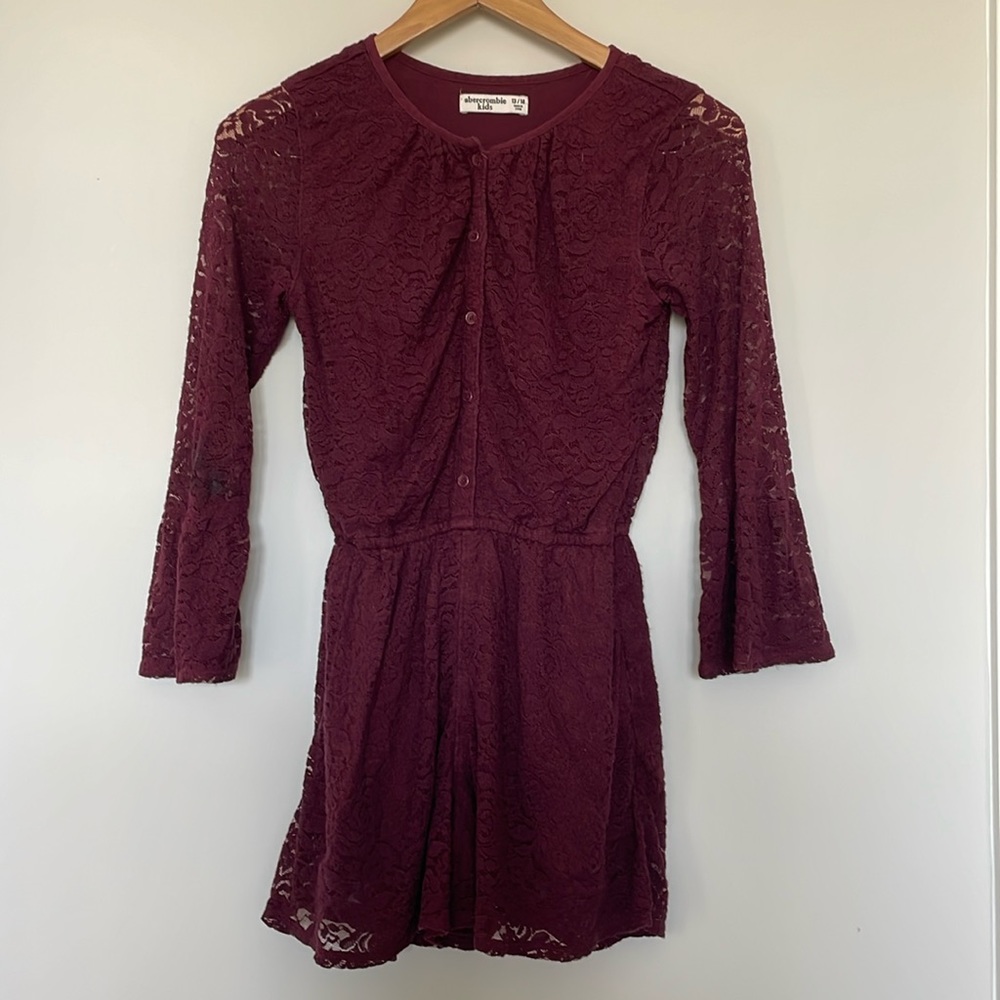 Abercrombie kids Maroon Romper Sz 13 / 14 EUC